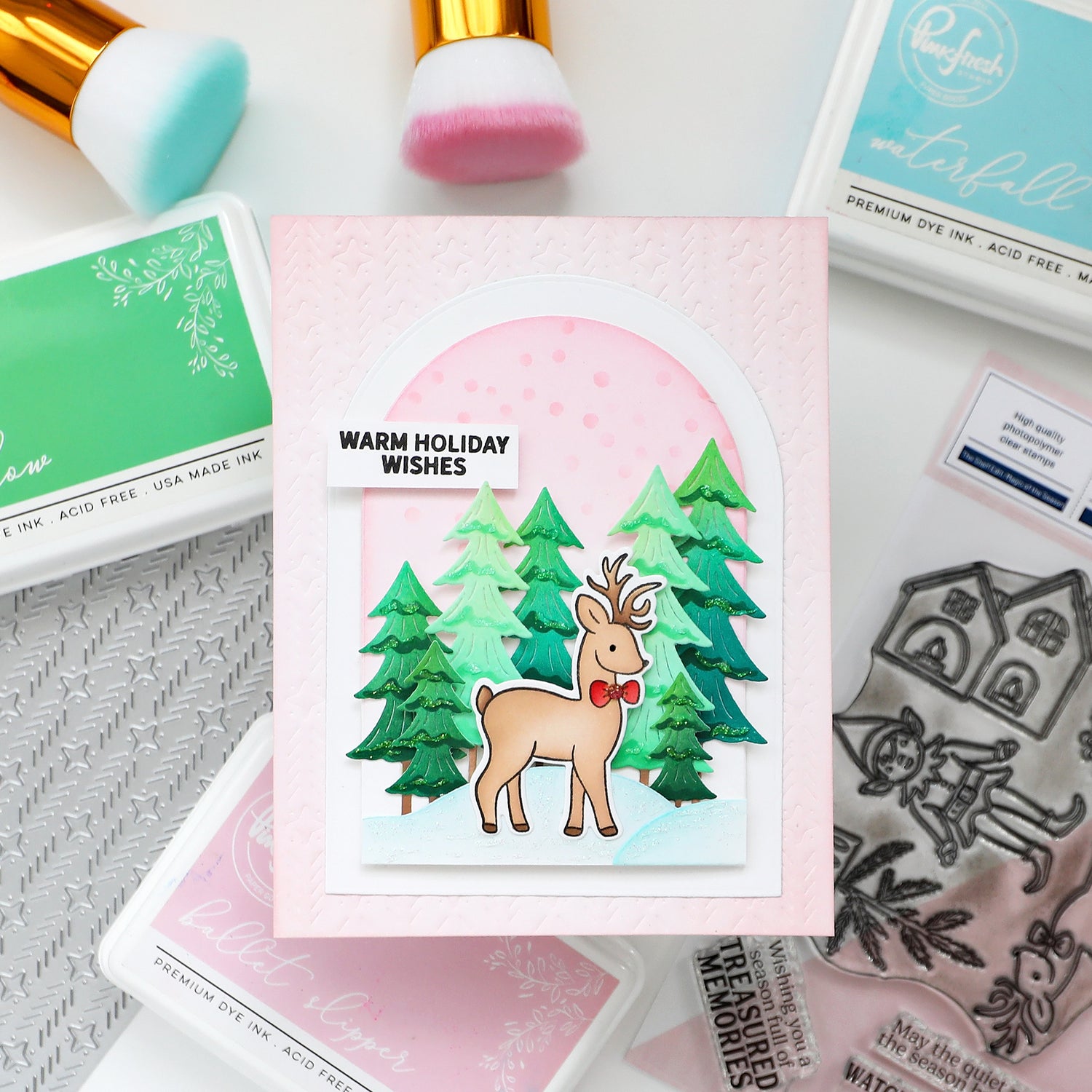 Pinkfresh Studio The Shelf Edit: Magic of the Season stamp/ Die/ Stencil Bundle