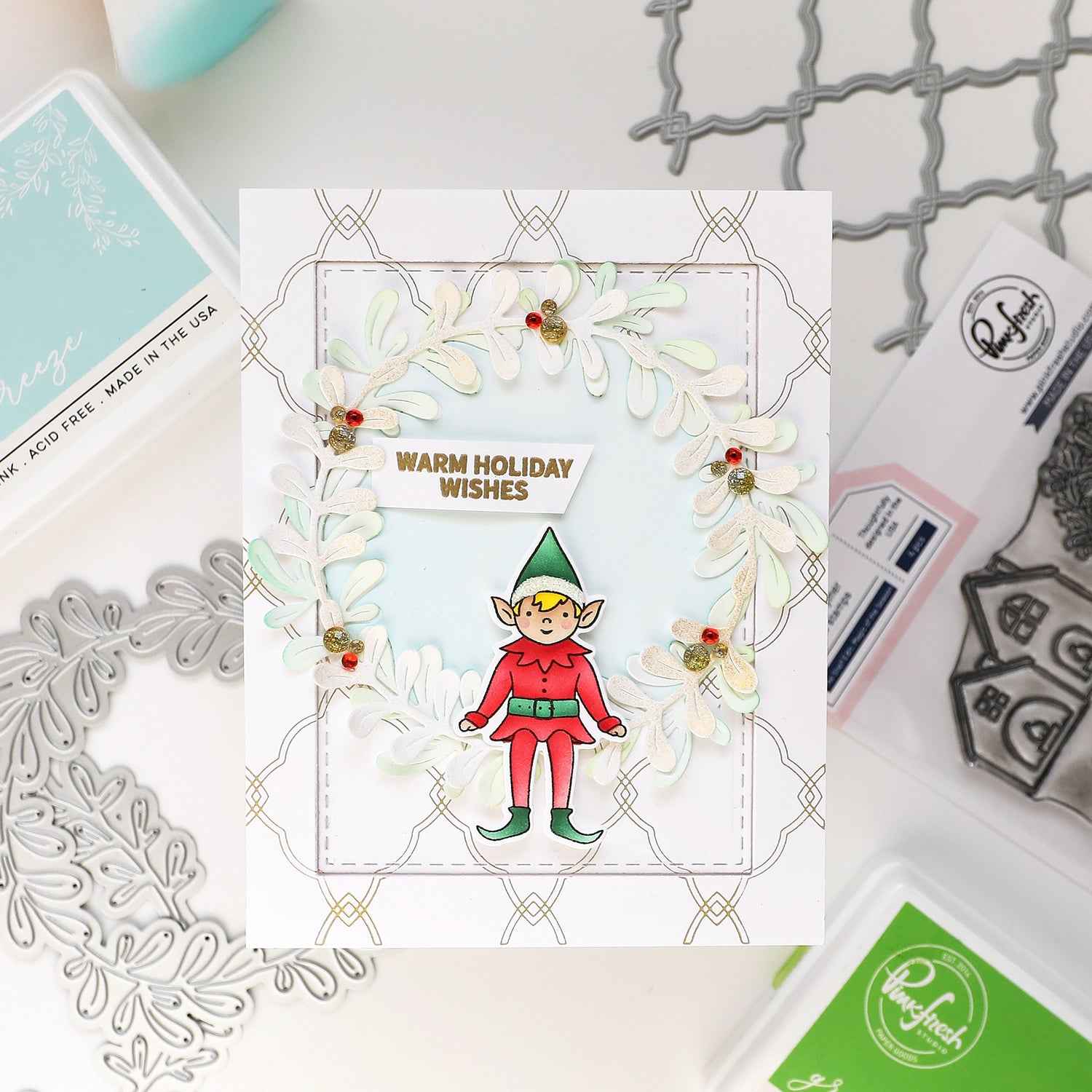 Pinkfresh Studio The Shelf Edit: Magic of the Season stamp/ Die/ Stencil Bundle