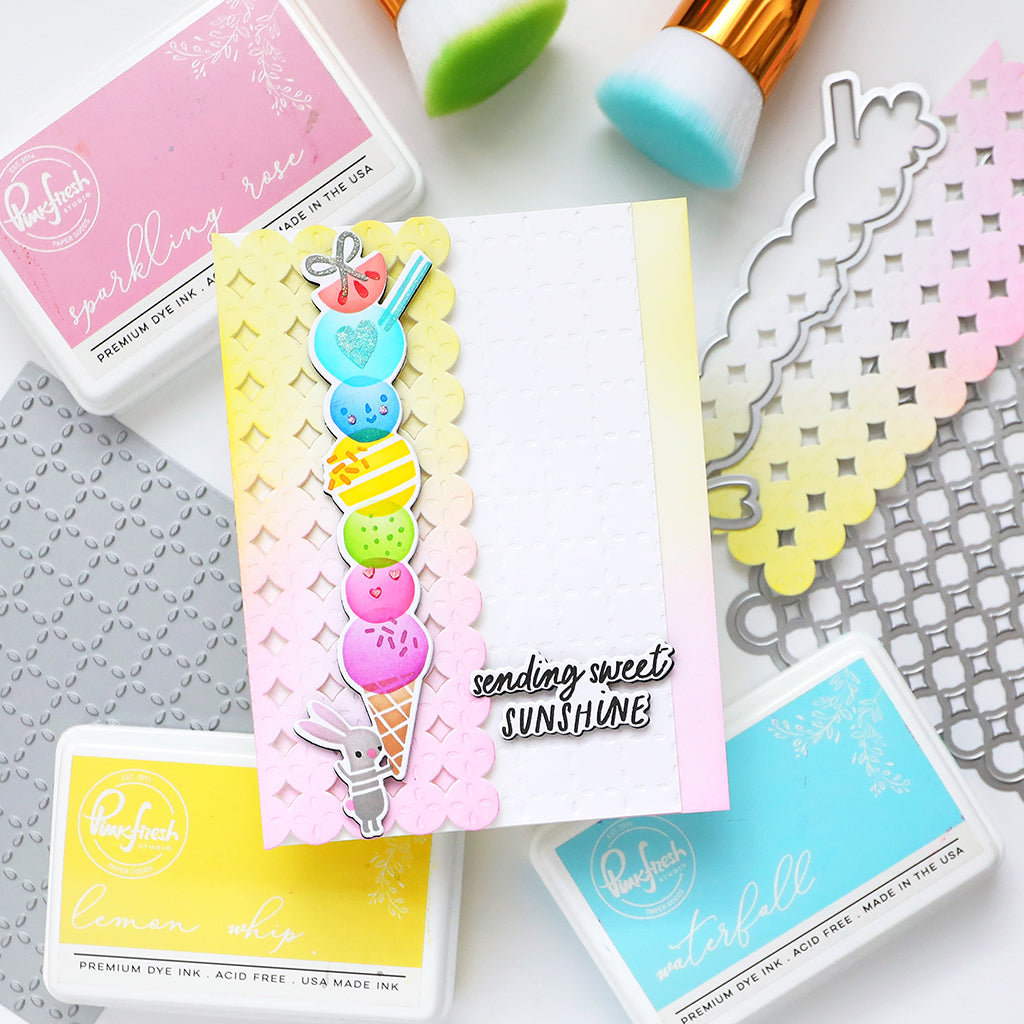Pinkfresh Studio Sweet Scoops stencil/ Die Bundle