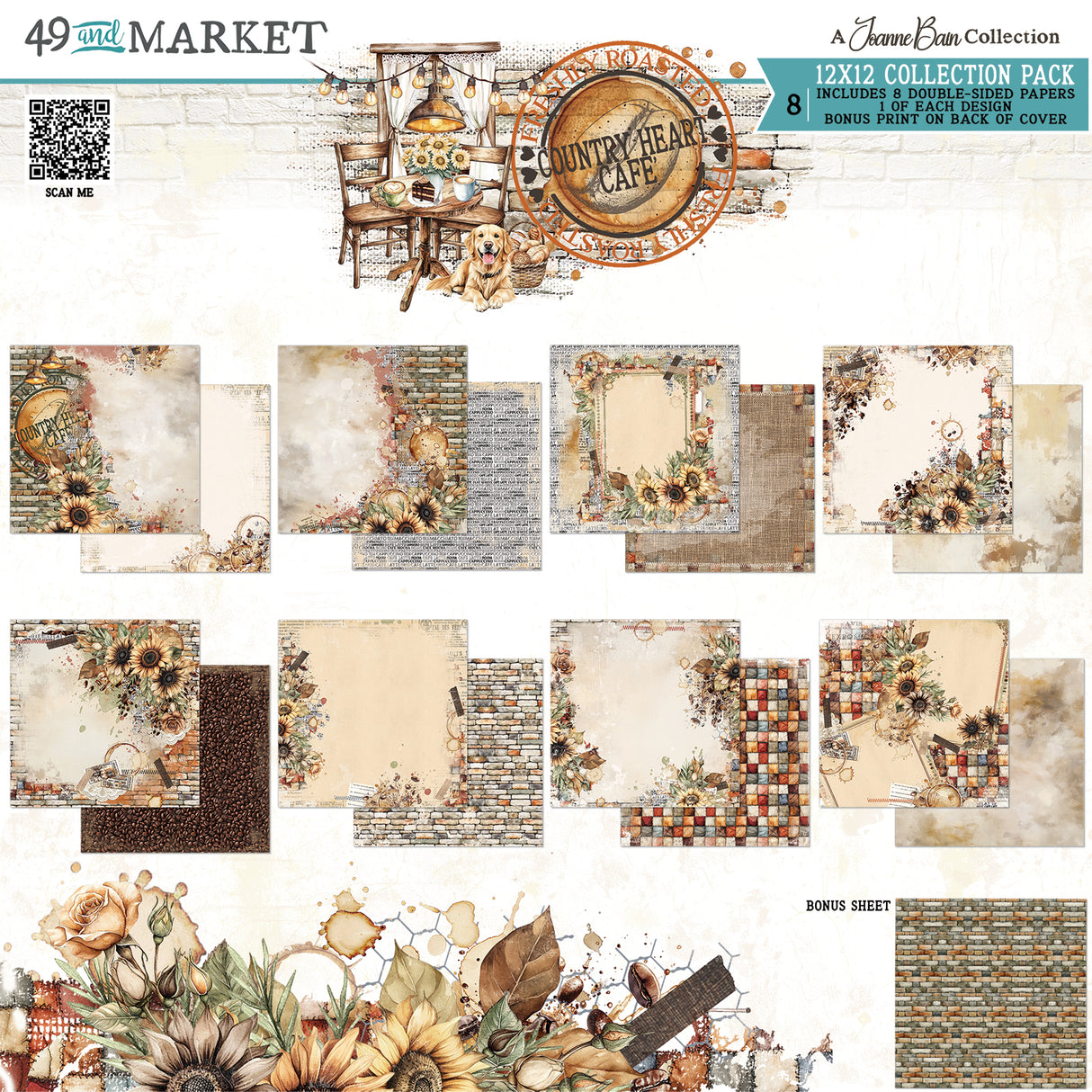 49 & Market Country Heart Cafe 12 x 12 Collection Pack - JCH-36213