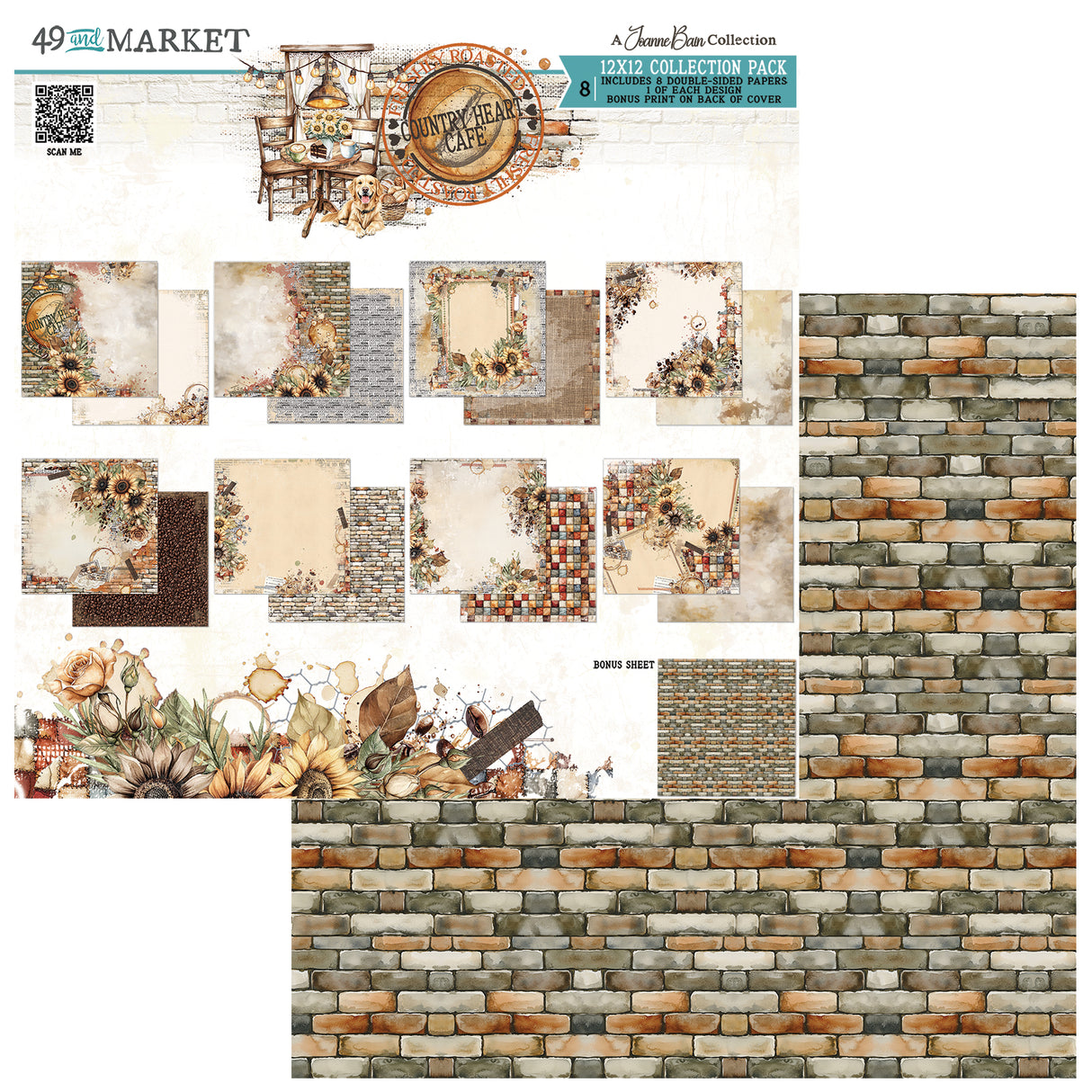 49 & Market Country Heart Cafe 12 x 12 Collection Pack - JCH-36213
