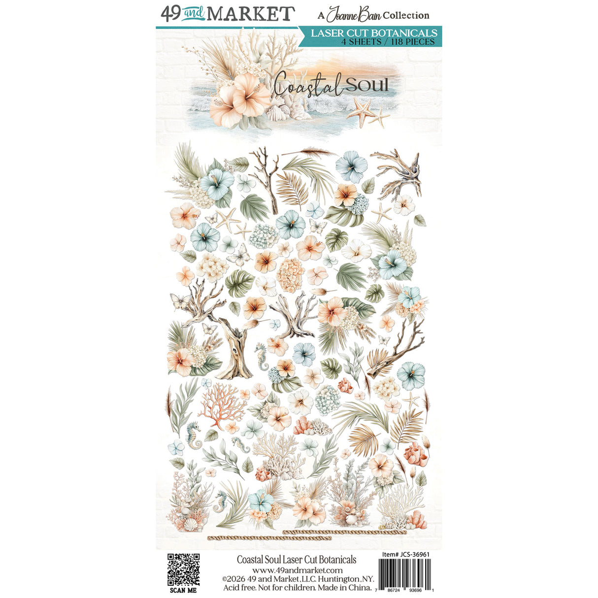 49 & Market Coastal Soul Laser Cut Botanicals - JCS-36961
