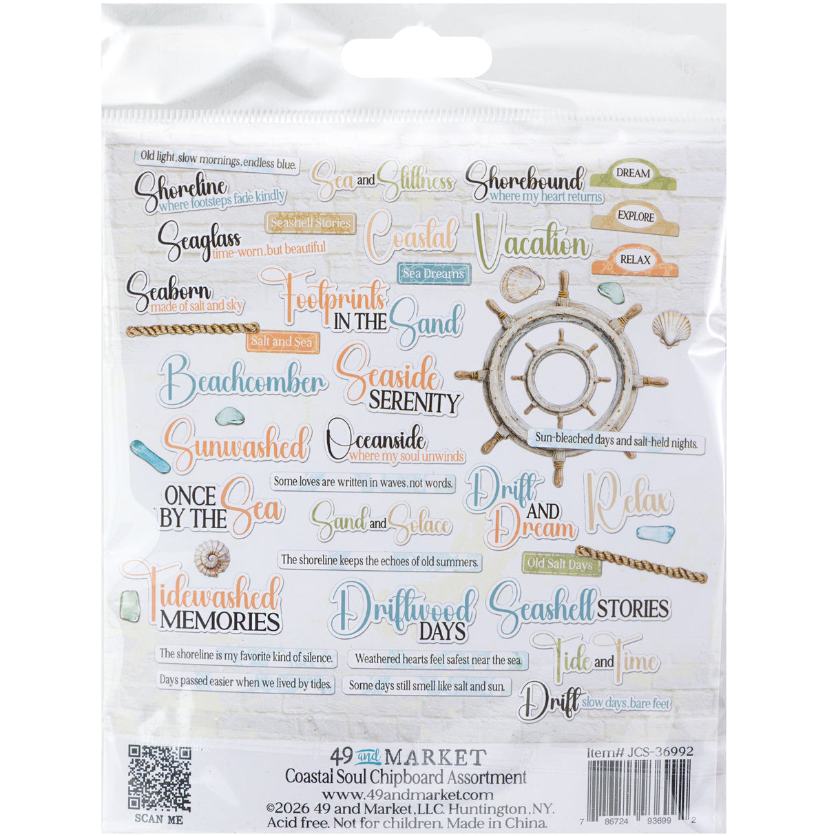 49 & Market Coastal Soul Chipboard Set - JCS-36992