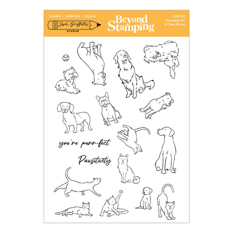 Spellbinders Beyond Stamping Pawsitivity No. 1 Clear Stamp Set by Josh Griffiths Studio - JGS0005