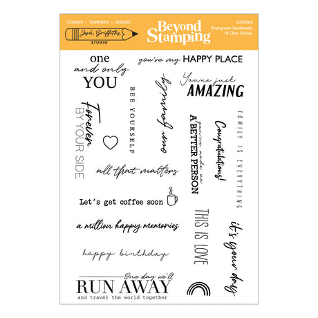 Spellbinders Beyond Stamping Evergreen Sentiments Clear Stamp Set by Josh Griffiths Studio - JGS0006