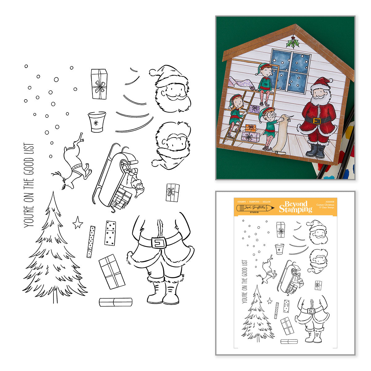 Spellbinders Custom Christmas Clear Stamp Set by Josh Griffiths Studio