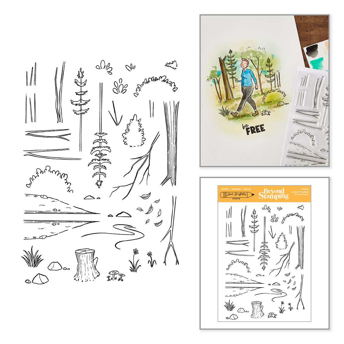 Spellbinders Beyond Stamping Custom Woodland Clear Stamp Set by Josh Griffiths Studio - JGS0009