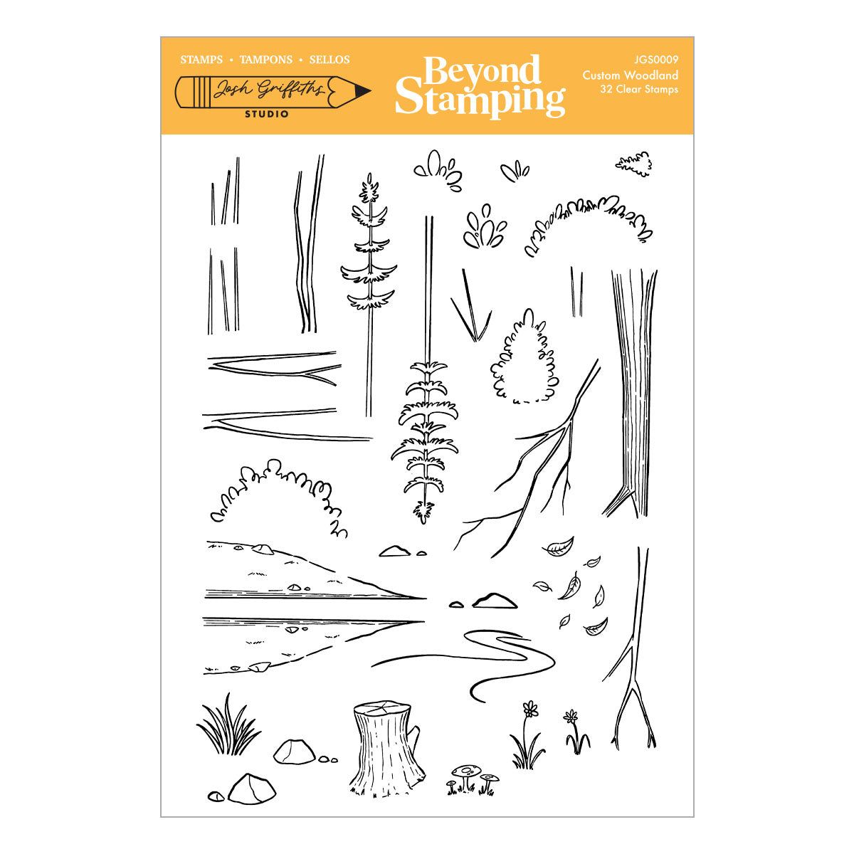 Spellbinders Beyond Stamping Custom Woodland Clear Stamp Set by Josh Griffiths Studio - JGS0009