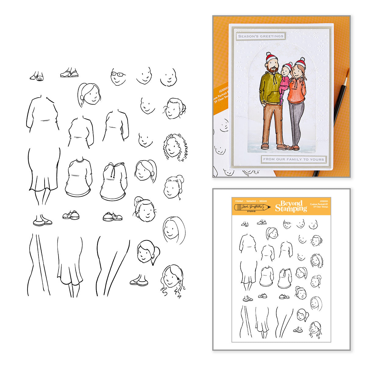Spellbinders Beyond Stamping Custom Portrait No. 1 Clear Stamp Set by Josh Griffiths Studio - JGS0001