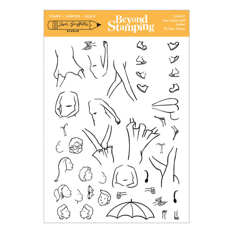 Spellbinders Beyond Stamping Can't Stand Still 1 - Ladies Clear Stamp Set by Josh Griffiths Studio - JGS0017