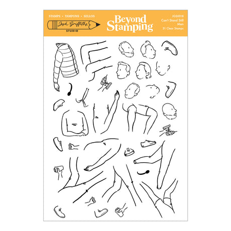 Spellbinders Beyond Stamping Can't Stand Still 2 - Men Clear Stamp Set by Josh Griffiths Studio - JGS0018