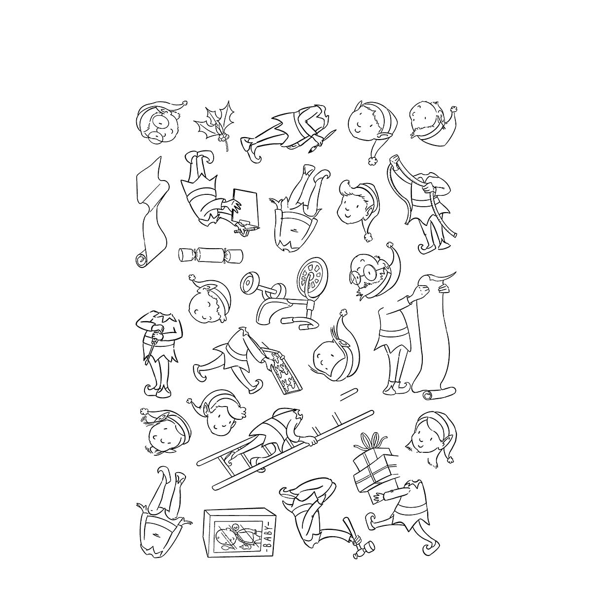 Spellbinders Elves at Work Clear Stamp Set by Josh Griffiths Studio