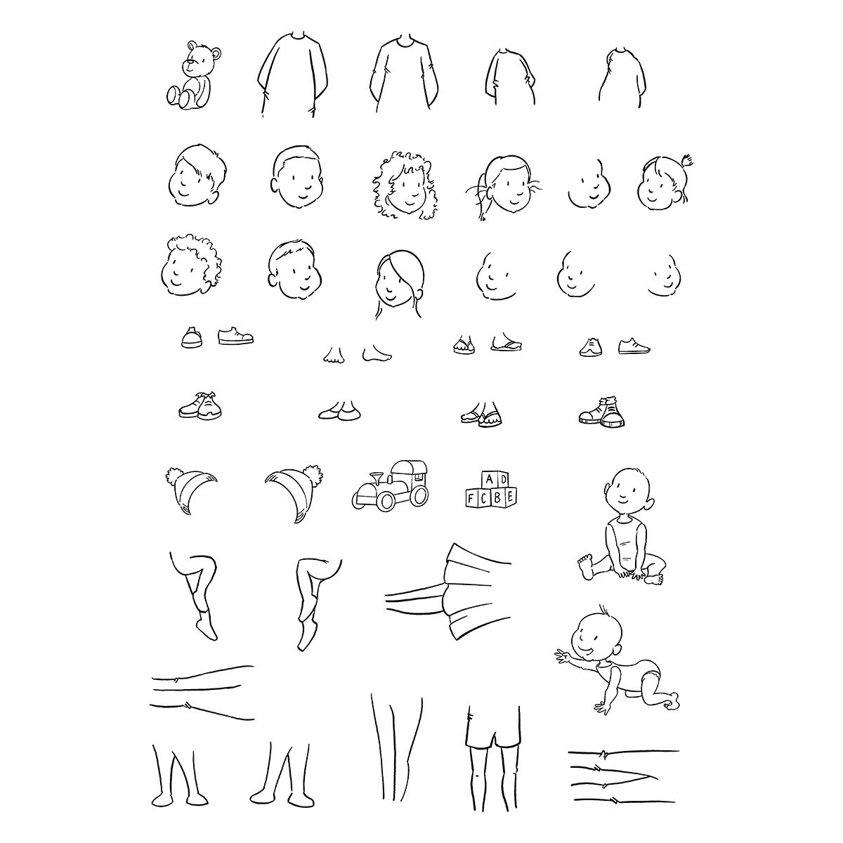 Spellbinders Beyond Stamping Custom Portrait No. 3 Clear Stamp Set by Josh Griffiths Studio - JGS0003