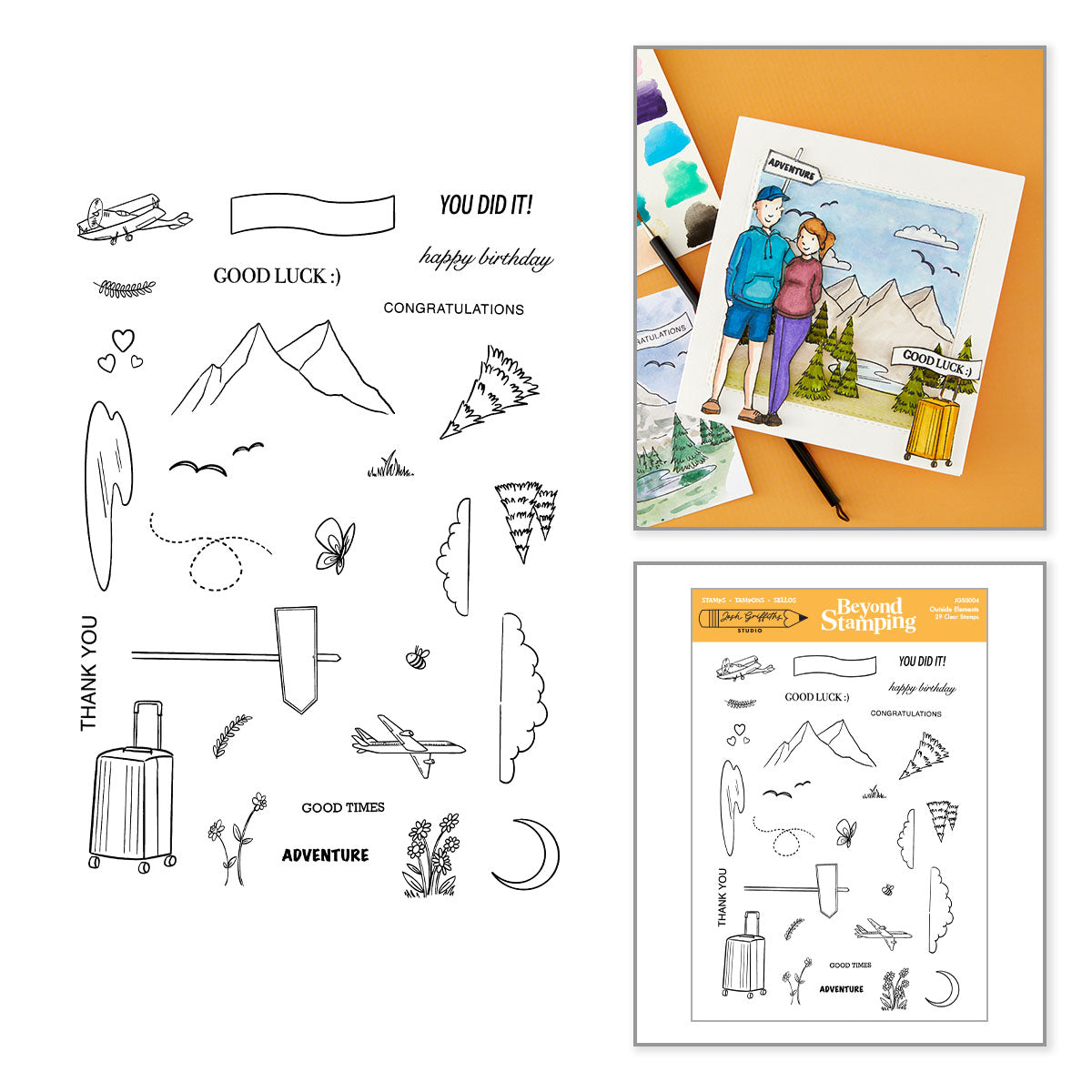 Spellbinders Beyond Stamping Outside Elements Clear Stamp Set by Josh Griffiths Studio - JGS0004