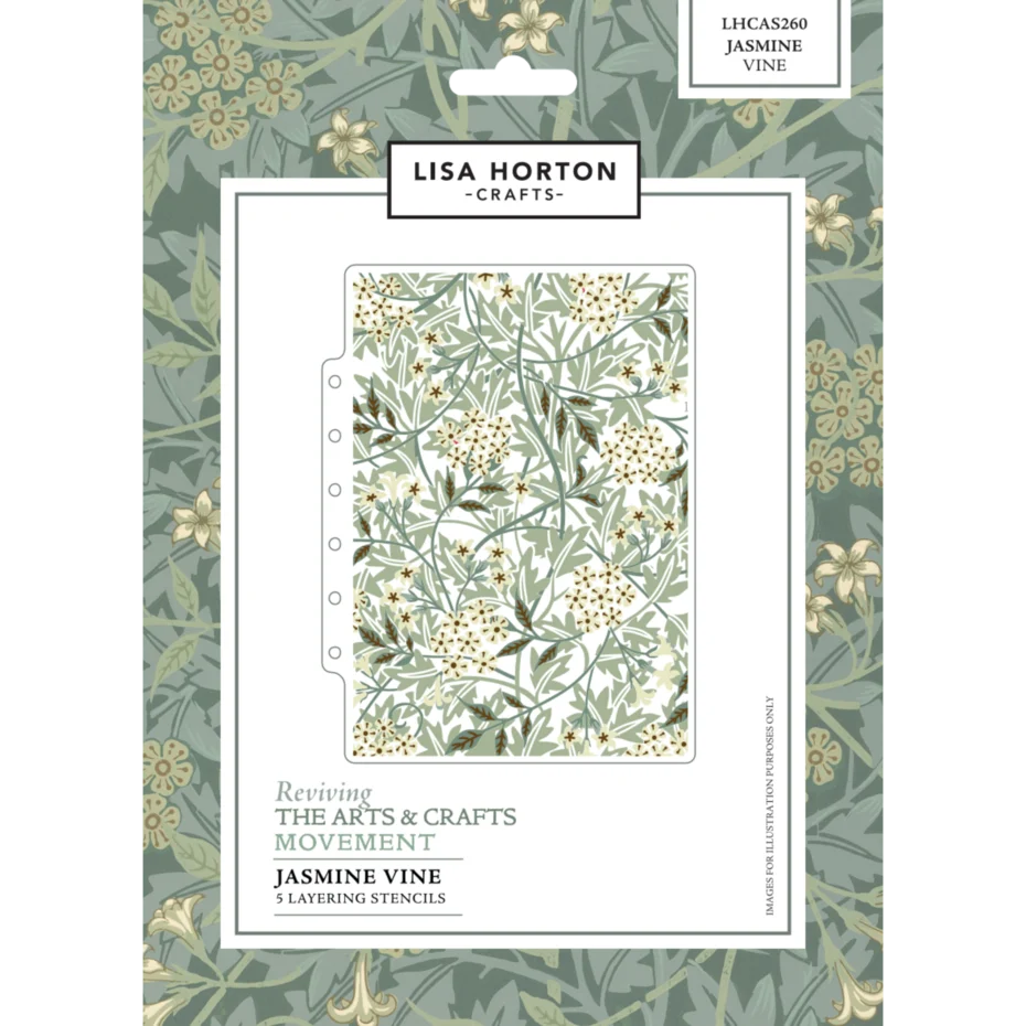 Lisa Horton Crafts Reviving the Arts and Crafts Movement Jasmine Vine 3D Embossing Folder & Stencil Bundle
