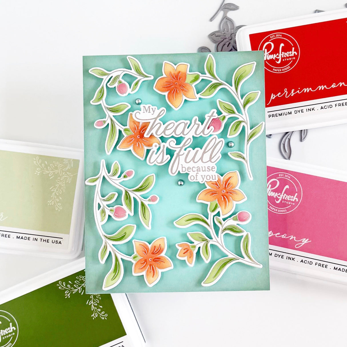 Pinkfresh Studio Lush Elegance stamp / Die / Stencil / Press plate Bundle
