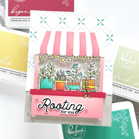 Pinkfresh Studio Flower Market stencil & Die Bundle