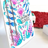 Pinkfresh Studio Swan Reverie cling stamp / Stencil / Press Plate Bundle