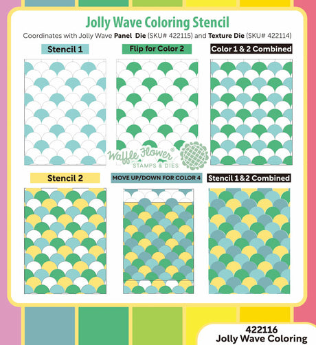 Waffle Flower Jolly Wave Coloring Stencil (422116)