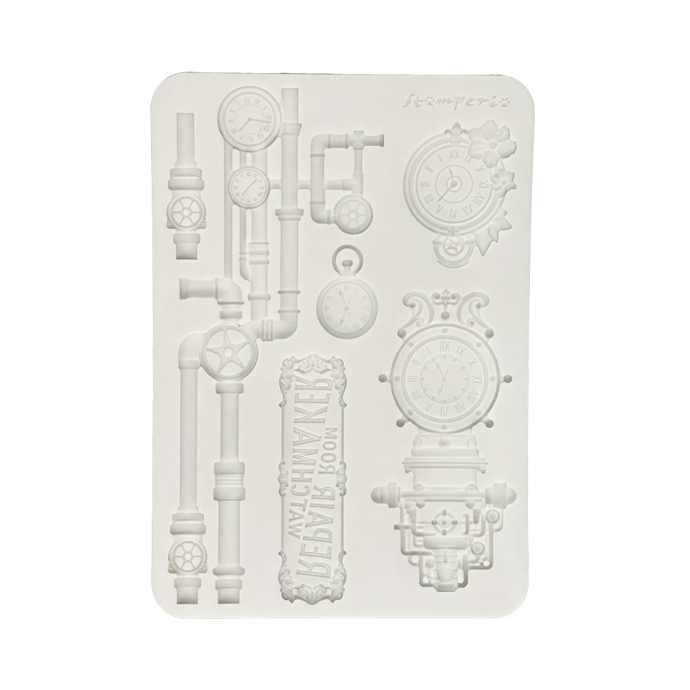 Stamperia Gardens of Time Silicone Mould Clocks & Tubes (KACMA608)