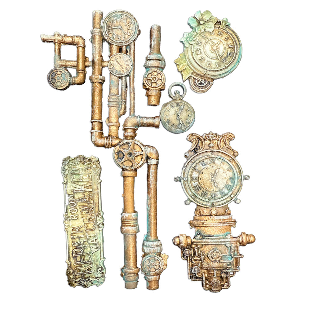 Stamperia Gardens of Time Silicone Mould Clocks & Tubes (KACMA608)