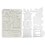 Stamperia Gardens of Time Silicone Mould Train & Clock (KACMA609)