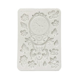Stamperia Gardens of Time Silicone Mould Clock & Flowers (KACMA610)