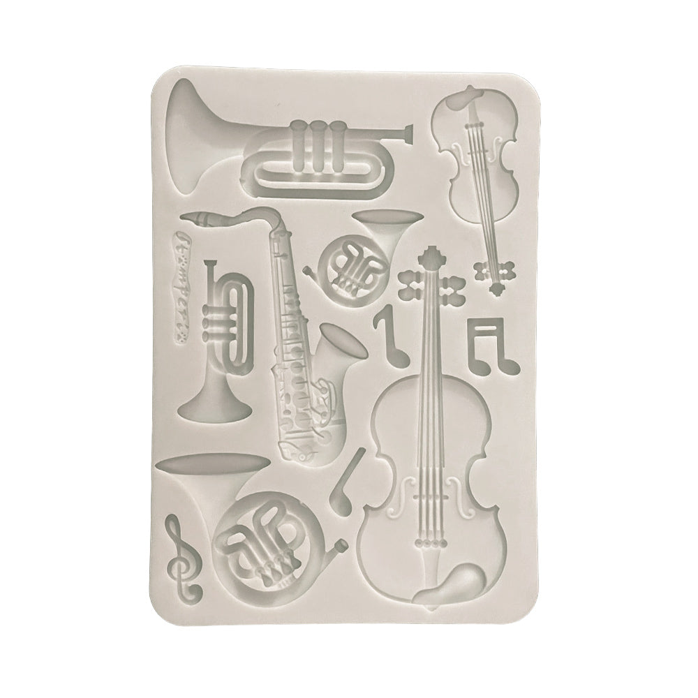 Stamperia Symphony A4 Silicon Mould Musical Instruments by Sara Alcobendas (KACMA615)