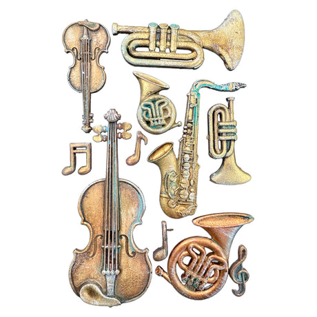 Stamperia Symphony A4 Silicon Mould Musical Instruments by Sara Alcobendas (KACMA615)