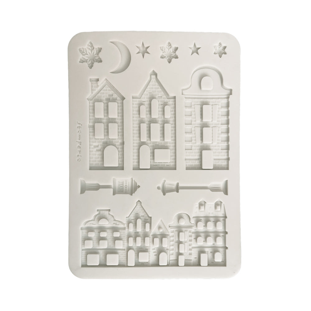 Stamperia A5 Silicone Mould Christmas Village - KACMA616