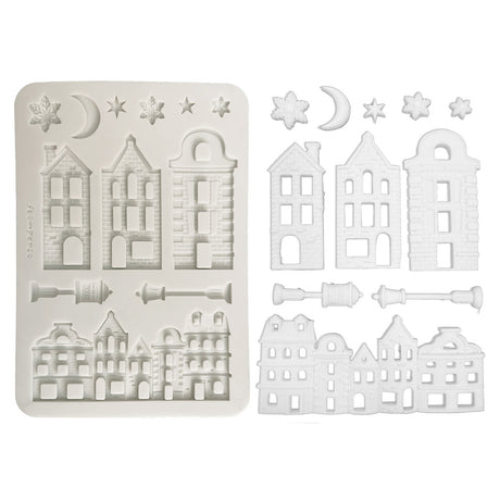 Stamperia A5 Silicone Mould Christmas Village - KACMA616
