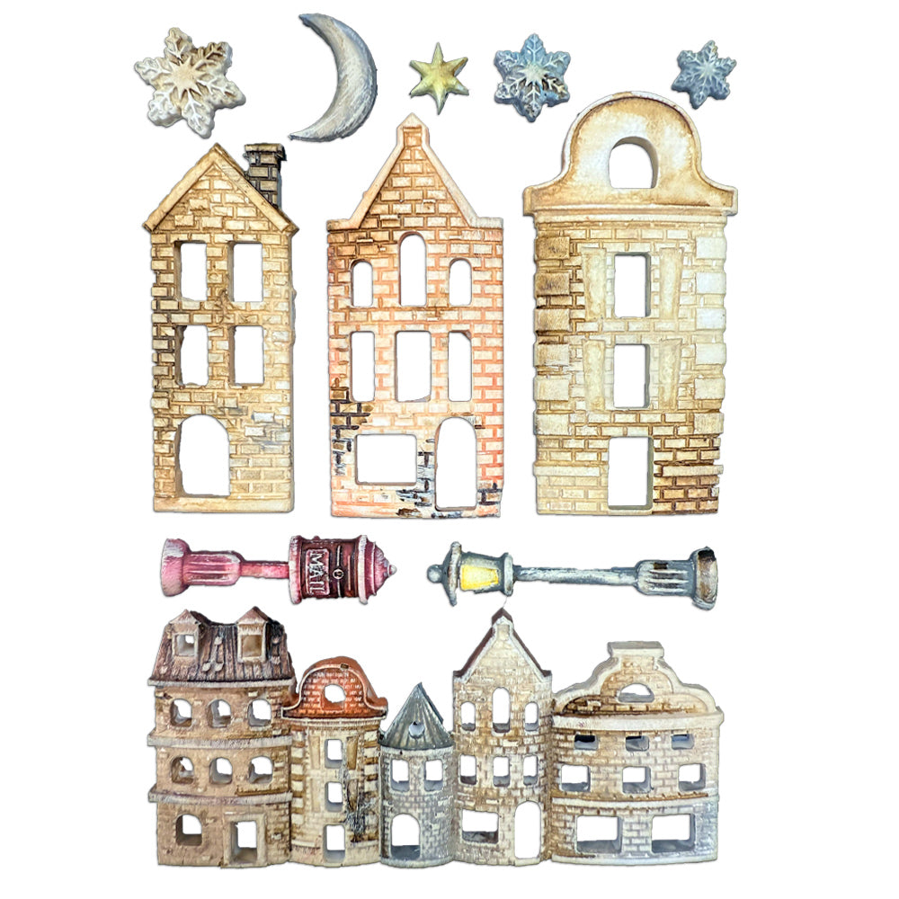 Stamperia A5 Silicone Mould Christmas Village - KACMA616