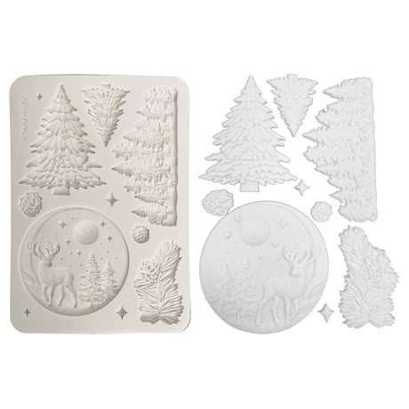 Stamperia A5 Silicone Mould Christmas Winter Landscape - KACMA617