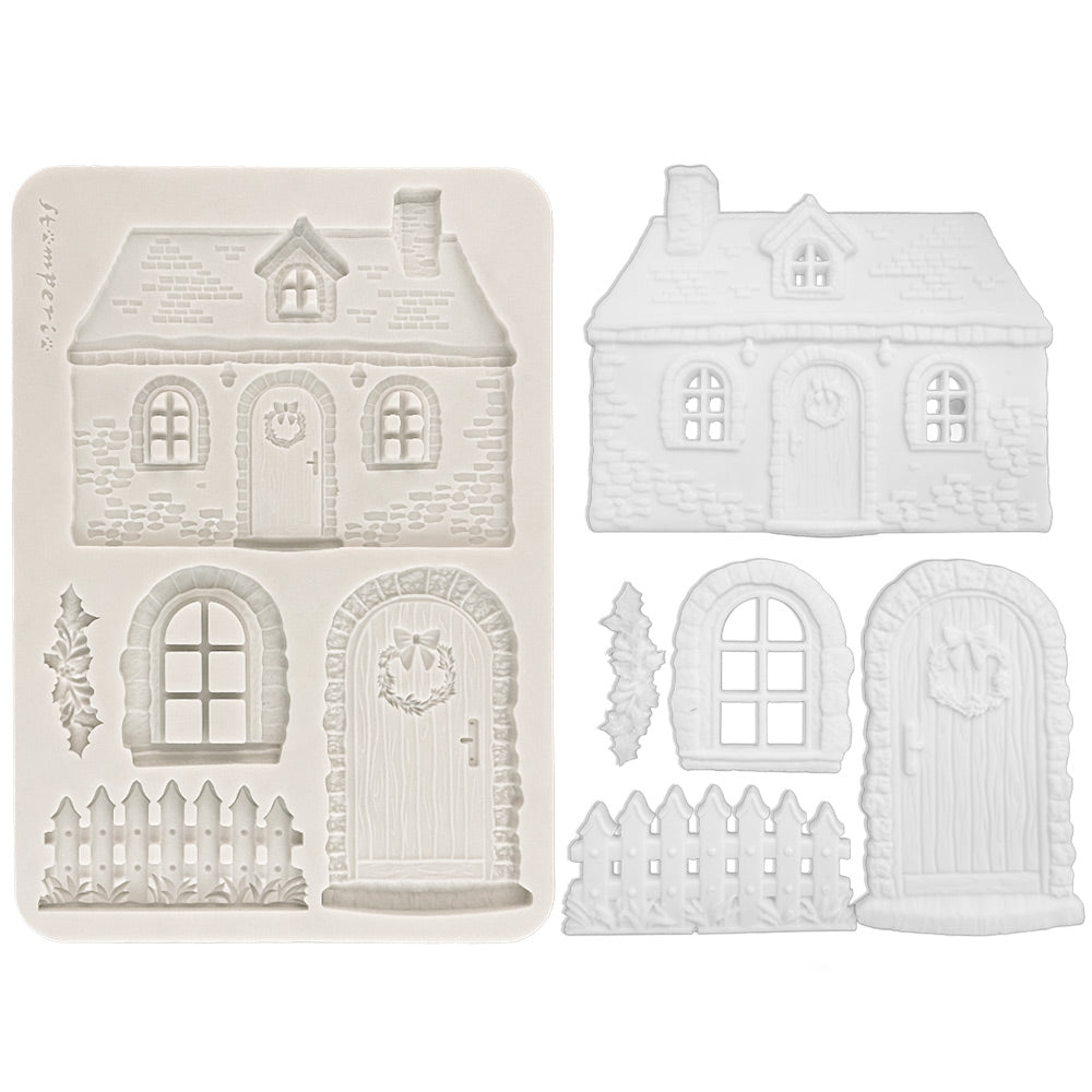 Stamperia A5 Silicone Mould Christmas Cottage - KACMA619