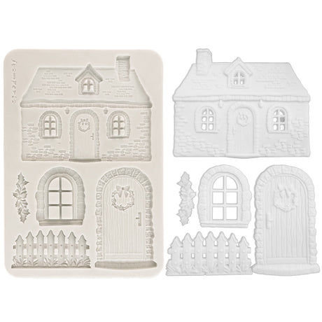 Stamperia A5 Silicone Mould Christmas Cottage - KACMA619