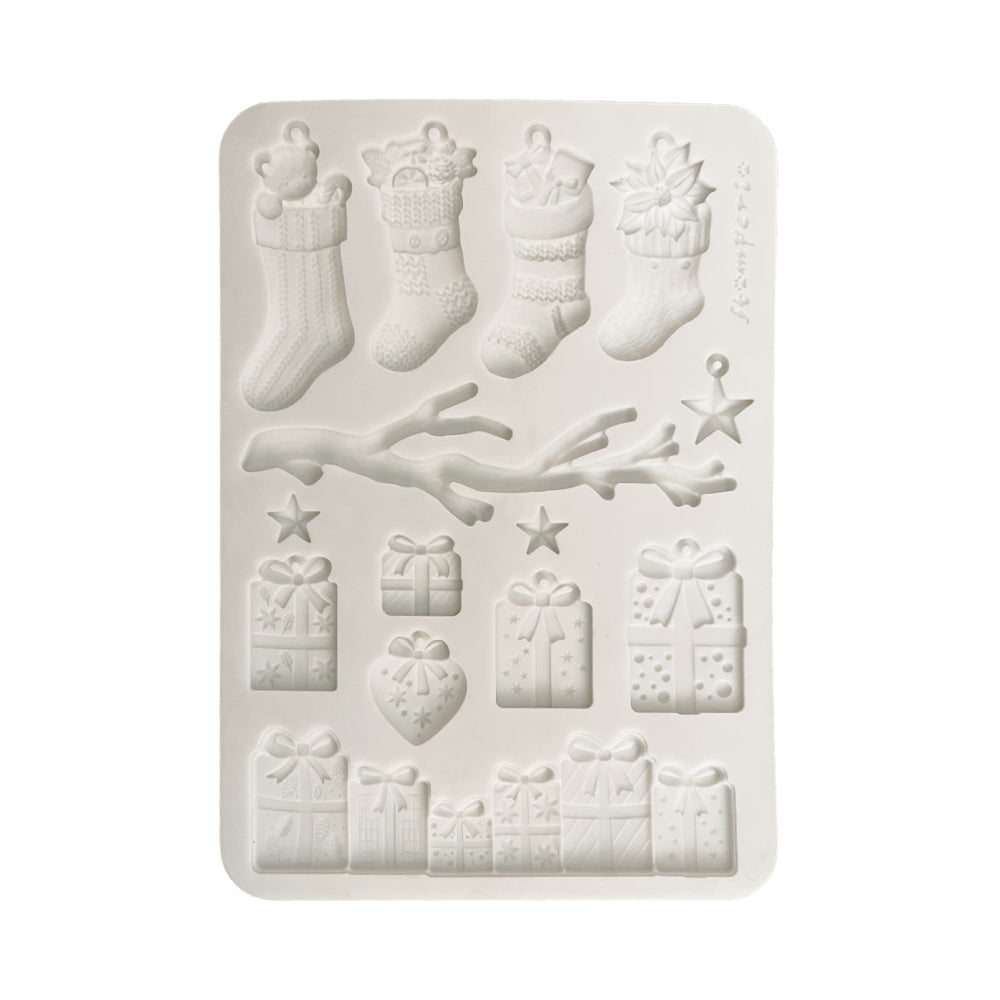 Stamperia A5 Silicone Mould Christmas Socks and Presents - KACMA620