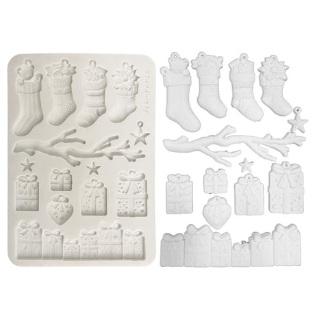 Stamperia A5 Silicone Mould Christmas Socks and Presents - KACMA620