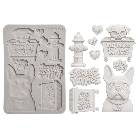 Stamperia Furry Friends 2 A5 Silicon Mould Dogs by Antonis Tzanidakis - KACMA627