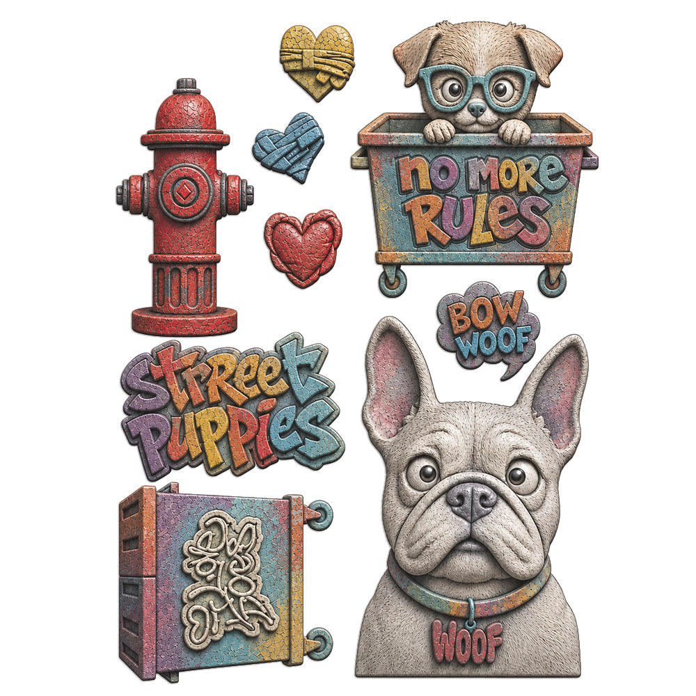Stamperia Furry Friends 2 A5 Silicon Mould Dogs by Antonis Tzanidakis - KACMA627