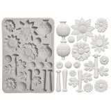 Stamperia Furry Friends 2 A5 Silicon Mould Flowers by Antonis Tzanidakis - KACMA628
