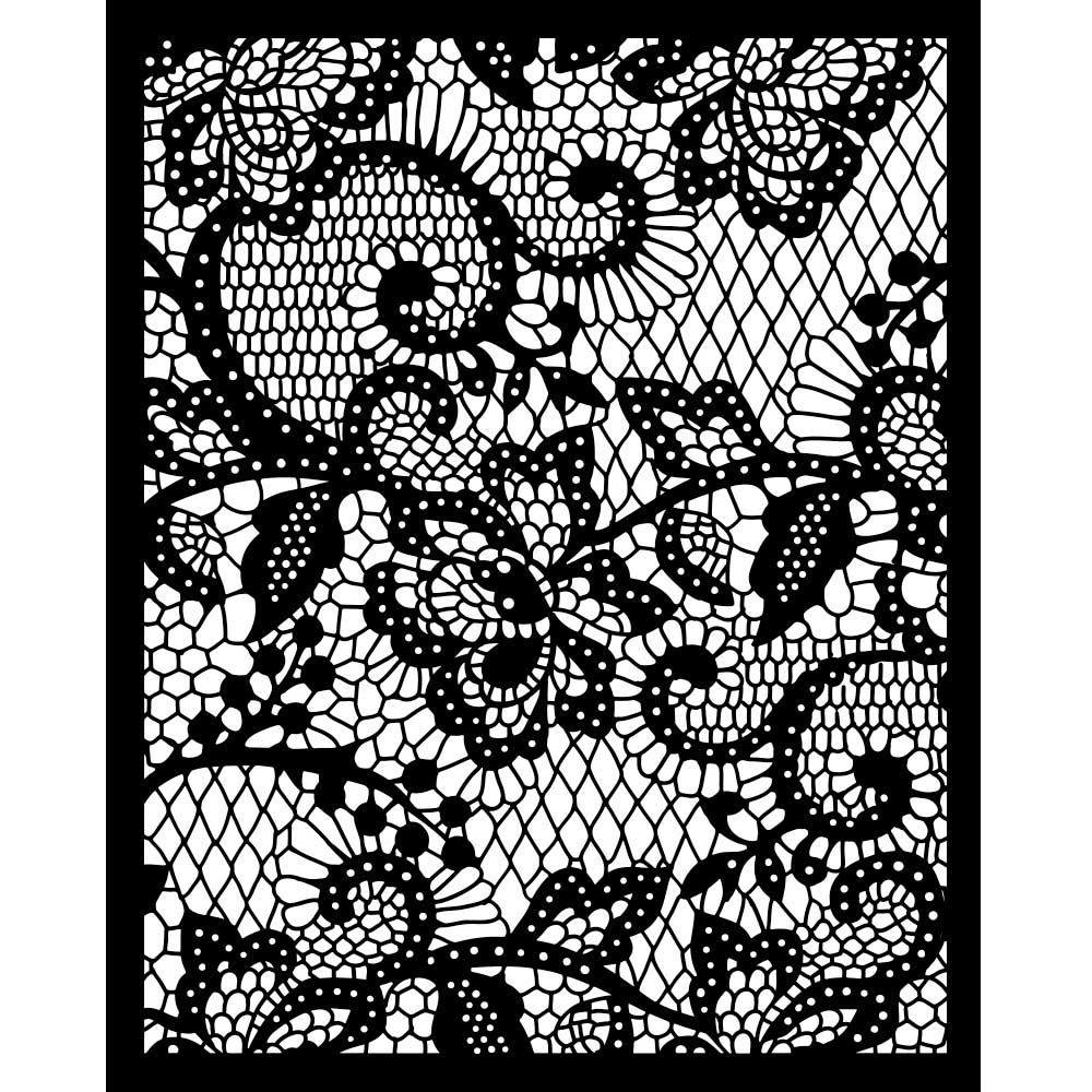 Stamperia Quiet Days Thick Stencil Floral Lace 20x25 cm(KSTD192)
