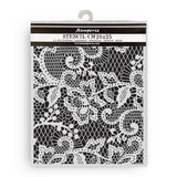 Stamperia Quiet Days Thick Stencil Floral Lace 20x25 cm(KSTD192)
