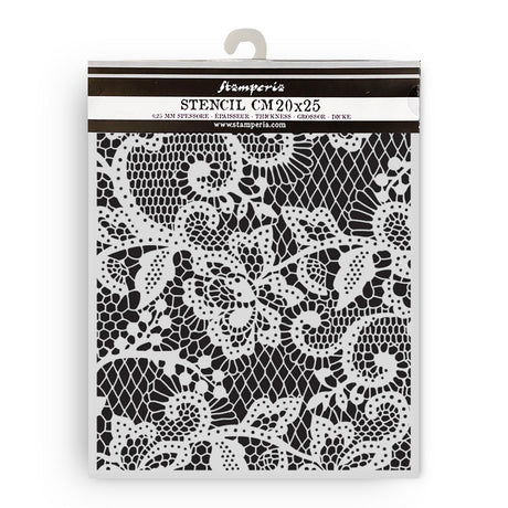 Stamperia Quiet Days Thick Stencil Floral Lace 20x25 cm(KSTD192)