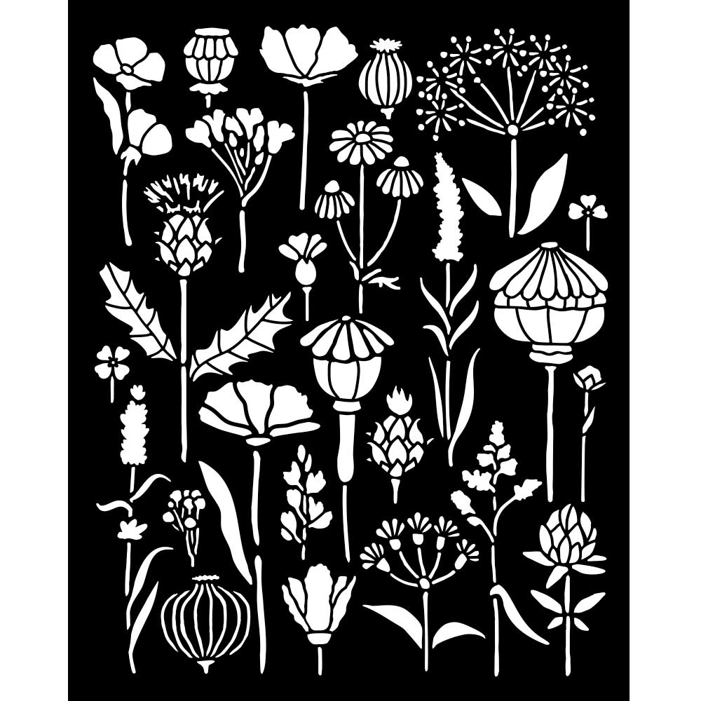Stamperia Herbarium Silvae Thick Stencil 20×25cm Herbarium (KSTD193)