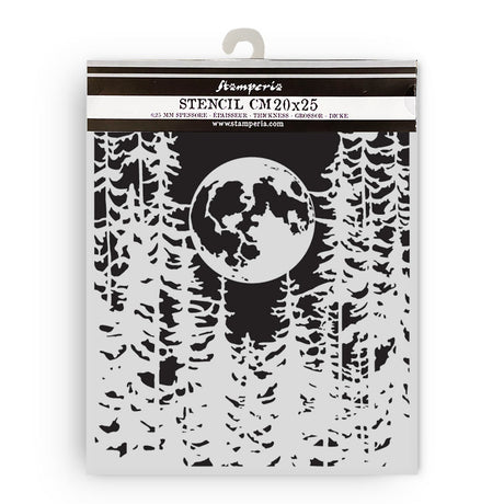 Stamperia Herbarium Silvae Thick Stencil 20×25cm Moon in the Forest (KSTD194)