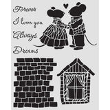 Stamperia Family Thick Stencil 20×25cm House and Mice (KSTD196)