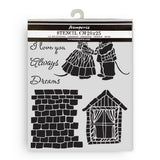 Stamperia Family Thick Stencil 20×25cm House and Mice (KSTD196)