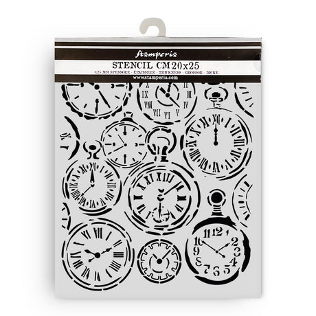 Stamperia Gardens of Time Thick Stencil Mixed Clocks (KSTD203)
