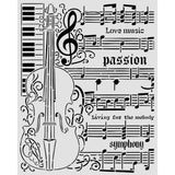 Stamperia Symphony Thick Stencils 20x25cm Violin by Sara Alcobendas (KSTD210)