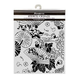 Stamperia Oriental Garden Thick Stencils 20x25cm Fans (KSTD213)